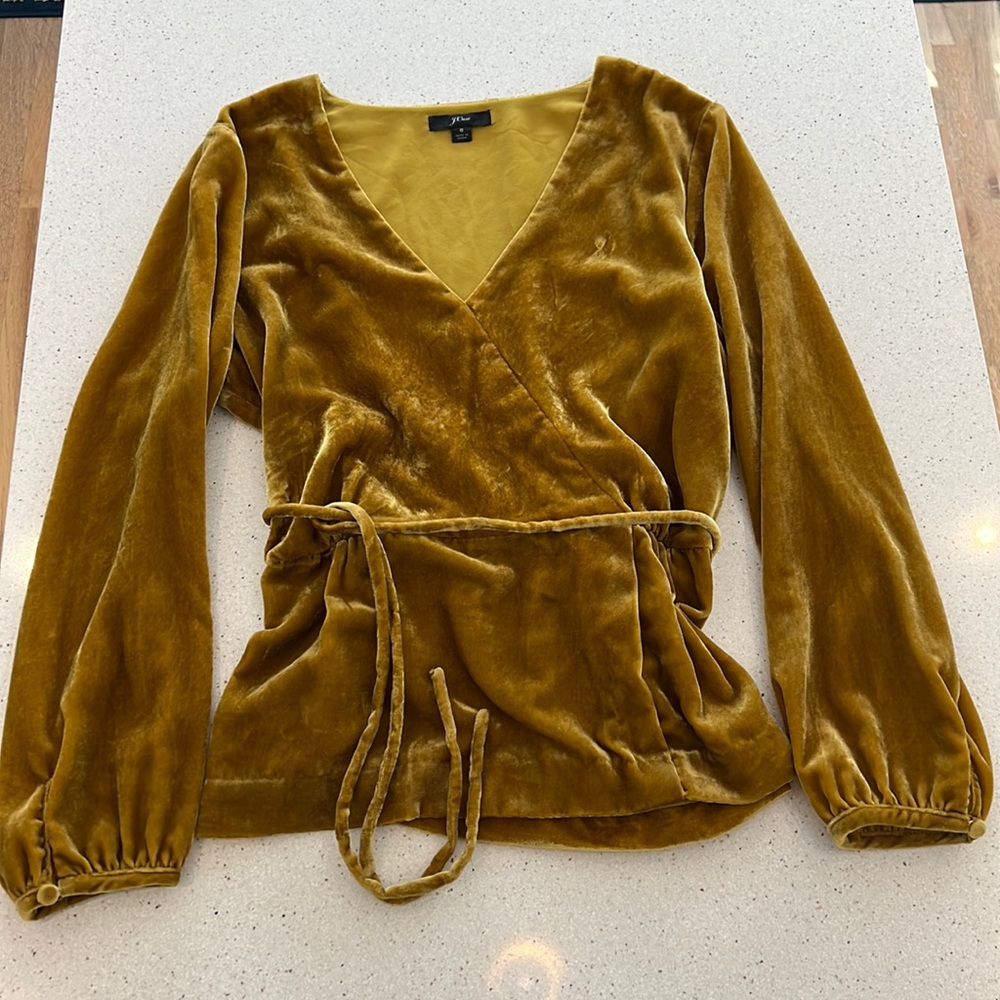 J. Crew Women’s Waist Tie Velvet Top